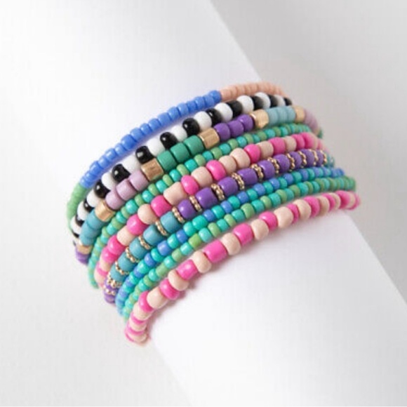 NWT Plunder Malakai Bracelet. Accented With Pink Purple Blue Black & White Beads - Picture 8 of 8